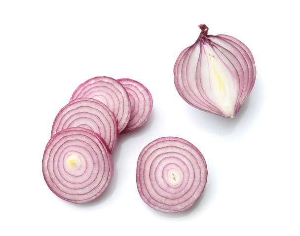 Cut onion on white background - Zdjęcie, obraz