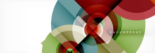 Círculos geométricos mínimos y triángulos fondo abstracto, techno diseño moderno, plantilla de póster
 - Vector, imagen
