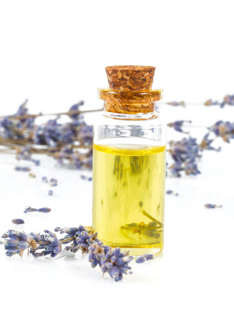 lavender oil isolated on white - Фото, зображення