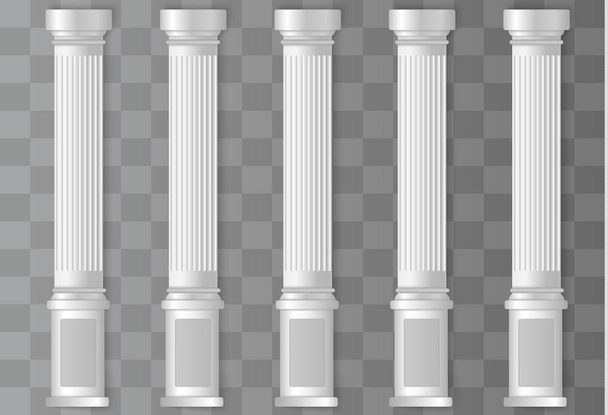 Antiek wit kolommen - Vector, afbeelding