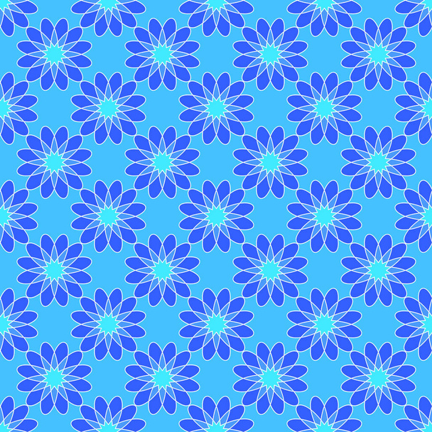 Floral seamless pattern on the light blue background - Вектор,изображение