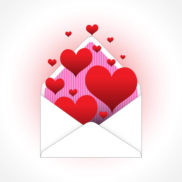 Hearts Out Of Envelope - Вектор,изображение