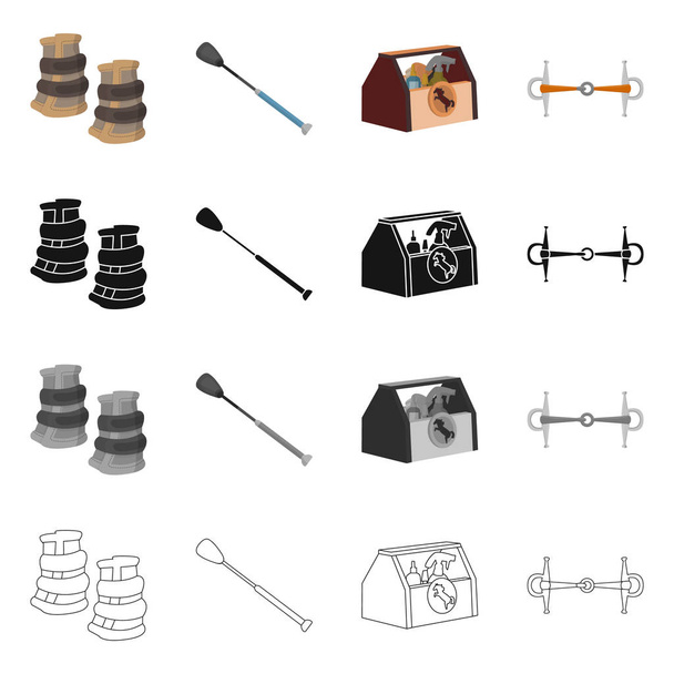 Vector design of equipment and riding symbol. Set of equipment and competition stock vector illustration. - ベクター画像