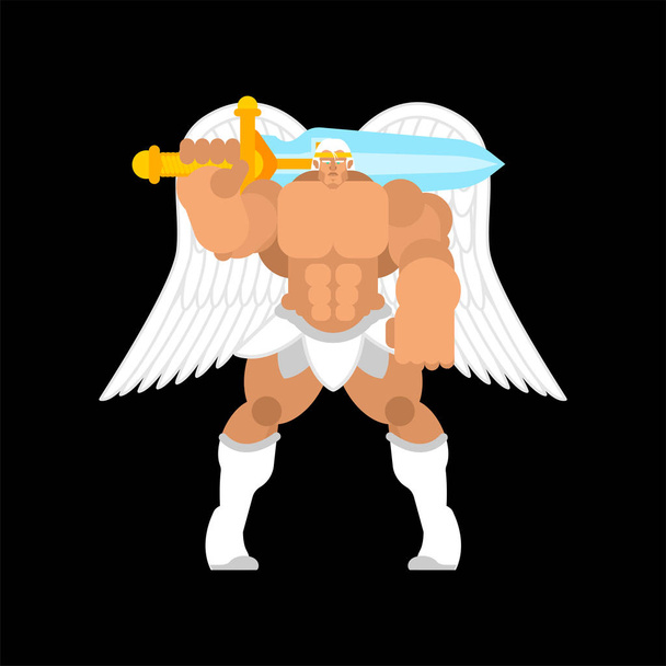 Angel Strong. Powerful archangel. Power of god. Vector - Vector, Image