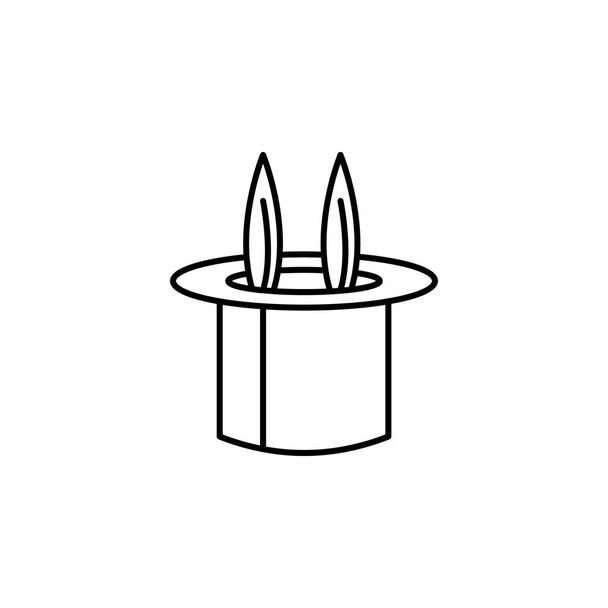 magische muts met konijn overzicht pictogram. Tekens en symbolen kunnen worden gebruikt voor web, logo, mobiele app, Ui, Ux op witte achtergrond - Vector, afbeelding