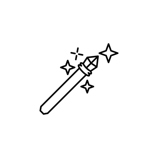 magic wand outline icon. Signs and symbols can be used for web, logo, mobile app, UI, UX on white background - Vector, Image