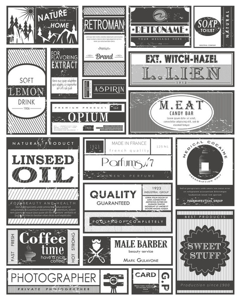 Set van retro of vintage labels of tags, stickers - Vector, afbeelding