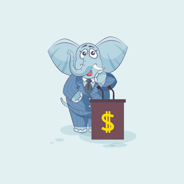 elefante pegatina emoticono orador altavoz
 - Vector, Imagen