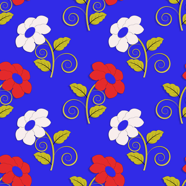 装飾花のシームレスなベクトル イラスト背景 - ベクター画像