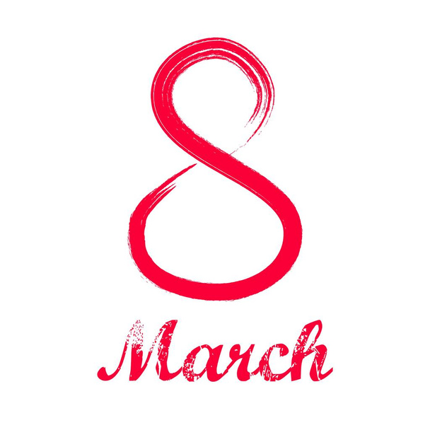 Ontwerp van een spandoek, flyer of wenskaart voor 8 maart (Vrouwendag). Nummer 8 met een felicitatie inscriptie - Vector, afbeelding