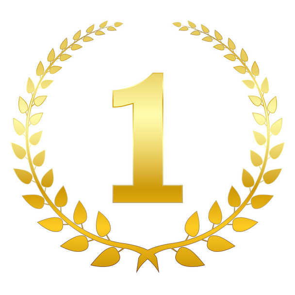 Golden award winner icon, success, reward sign symbol isolated on white. illustration vector.  - Διάνυσμα, εικόνα
