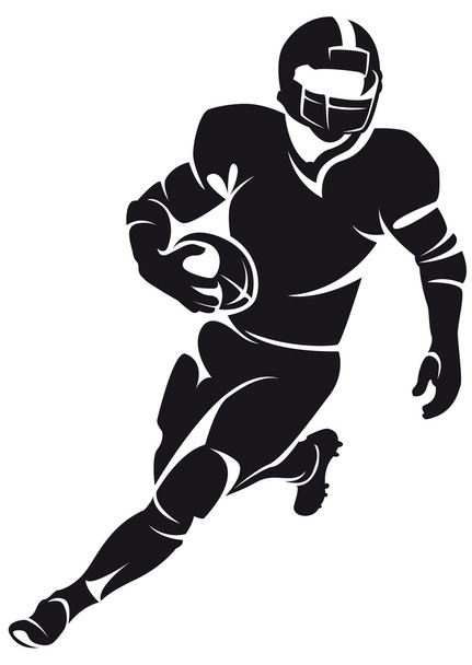 American football player, silhouette - Vector, Image