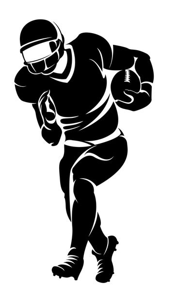 American football speler, silhouet - Vector, afbeelding