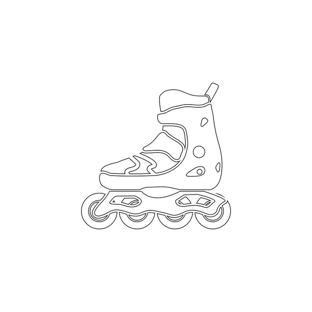 roller skate. simple flat vector icon illustration. outline line symbol - editable stroke - Vektör, Görsel