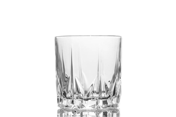 Empty whiskey tumbler glasses isolated on white background. - Zdjęcie, obraz