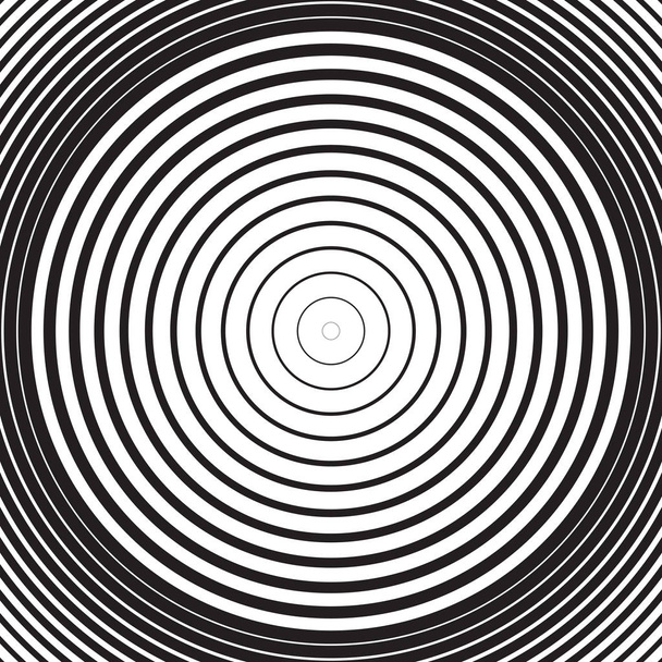 Fekete-fehér koncentrikus vonal kör háttér. Mosás és vihar koncepció vagy egyszerű vektor illusztráció a hullámhatás - Vektor, kép