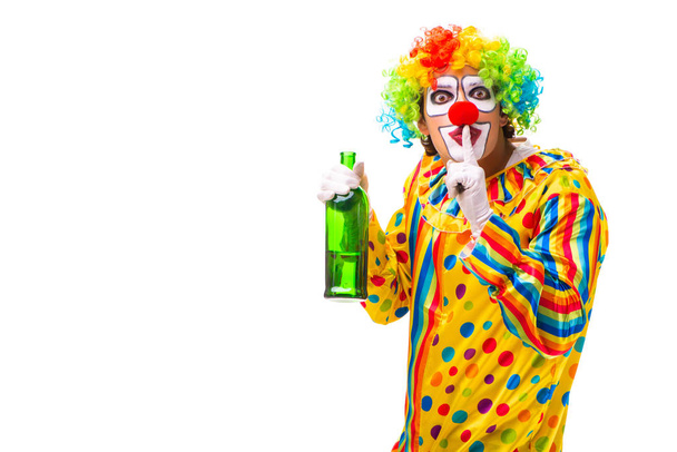 männlicher Clown isoliert auf weiß  - Foto, Bild