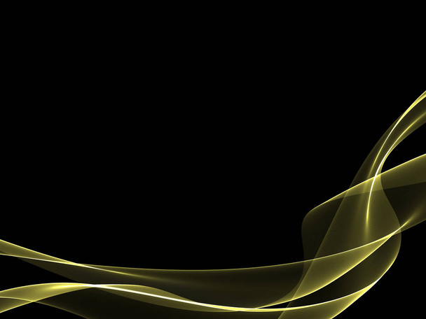 Dunkler abstrakter Hintergrund mit leuchtenden abstrakten Wellen, abstrakter Hintergrund - Foto, Bild
