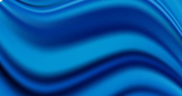 Luxury wavy royal blue satin background. Vector silk fabric texture or elegant soft cotton pattern - Vector, Image