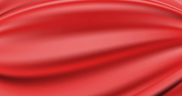 Zvlněná luxusní červená tekoucí saténové pozadí. Vektor scarlet hedvábné textilie textura nebo elegantní fialová měkká bavlna vzor - Vektor, obrázek