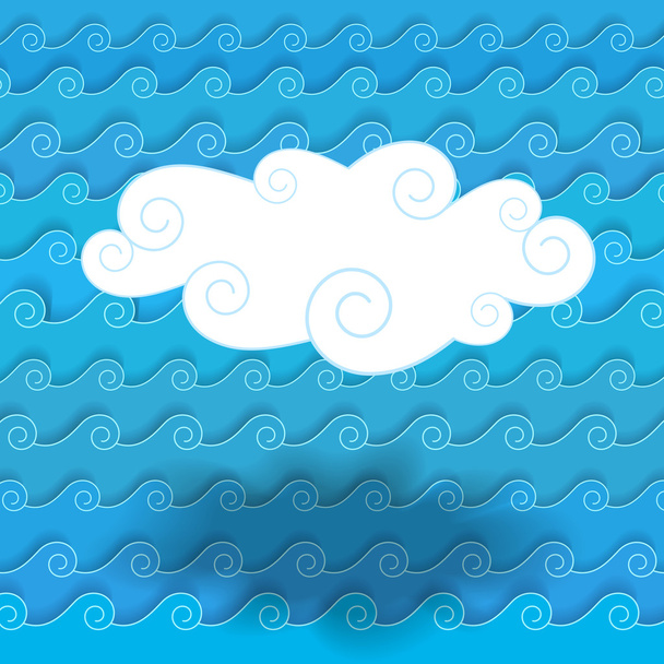 облако над морем
 - Вектор,изображение