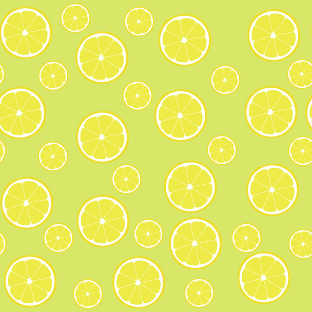 Seamless pattern lemons with half. Vector illustration fof decoration. - Vetor, Imagem
