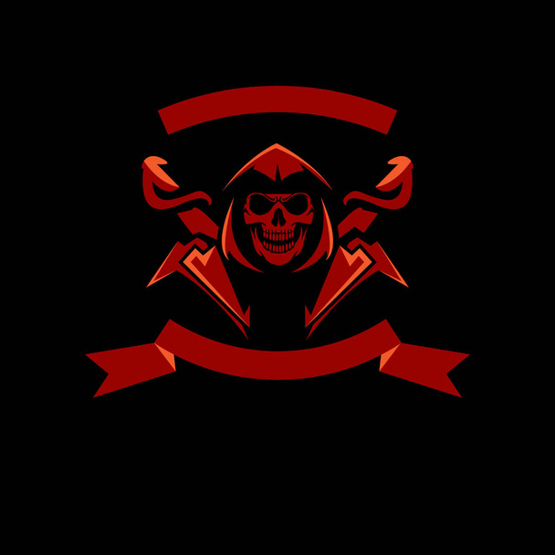 simple skull vector badge logo template template - Vektori, kuva