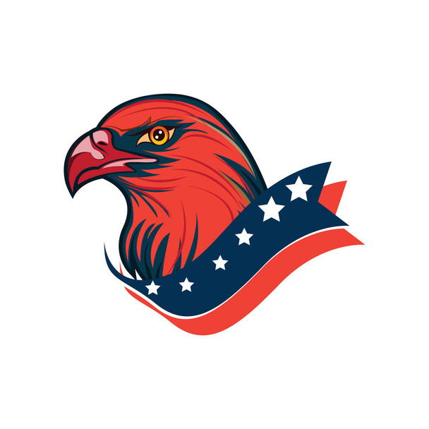 πρότυπο έννοια του αμερικανικού αετού λογότυπο της κεφαλής σχεδίασης - Διάνυσμα, εικόνα