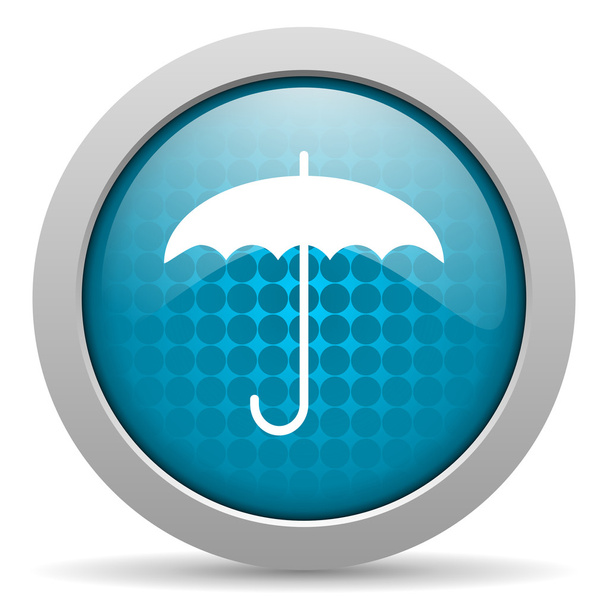 umbrella blue circle web glossy icon - Photo, image