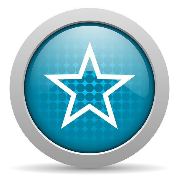 star blue circle web glossy icon - Foto, afbeelding