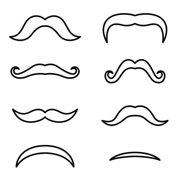 Set of hipster mustache - Vektör, Görsel