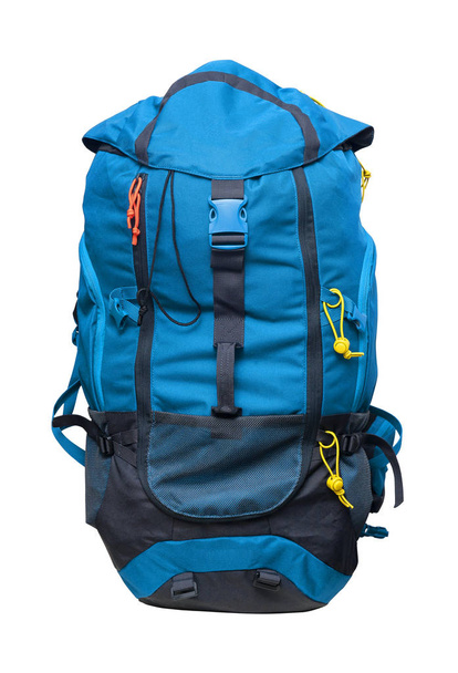 İzole üzerinde beyaz arka plan mavi spor sırt çantası - Fotoğraf, Görsel