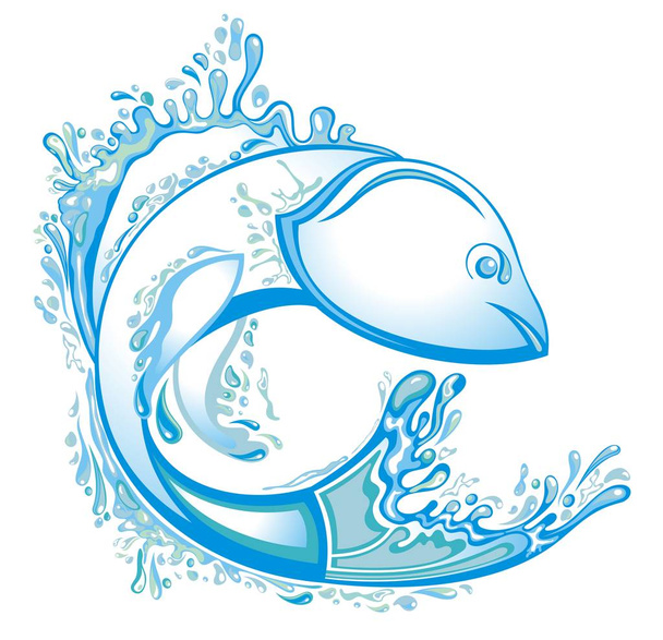 Fish Water Logo design vector template - Vector, imagen