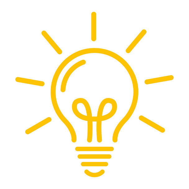 Ideensymbol. gelbe Glühbirne Symbol-Vektor - Vektor, Bild