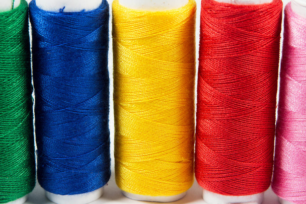 Colorful threads isolated on white background - Photo, Image