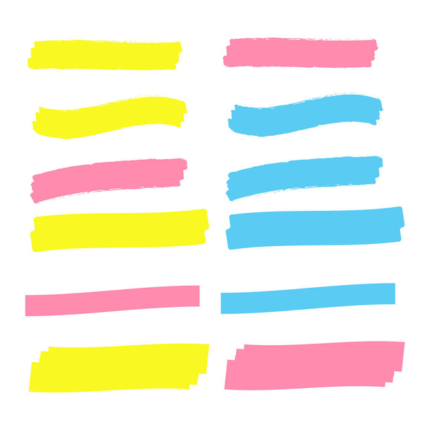 Elementy podkreślające wektor. Wybór tekstu oznaczonego kolorem żółtym - Wektor, obraz