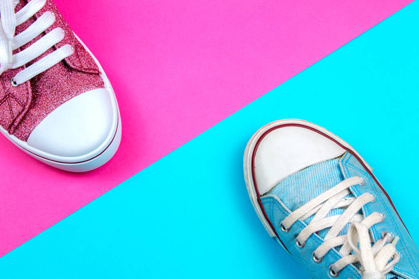 pair of vibrant sneakers on colorful background  - Foto, immagini