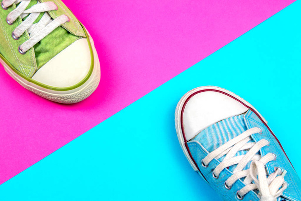 pair of vibrant sneakers on colorful background  - Foto, immagini