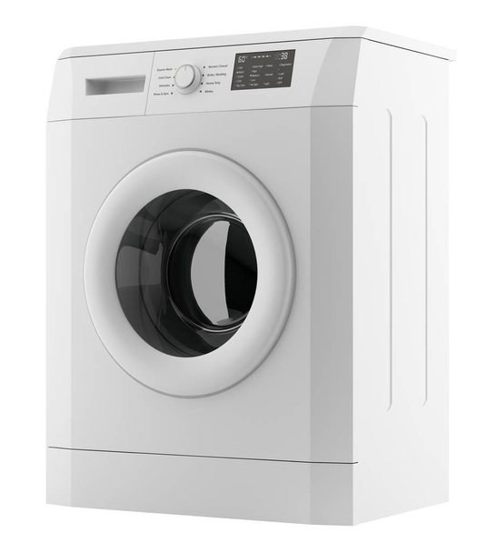 modern washing machine isolated on white background. 3d illustra - Foto, imagen
