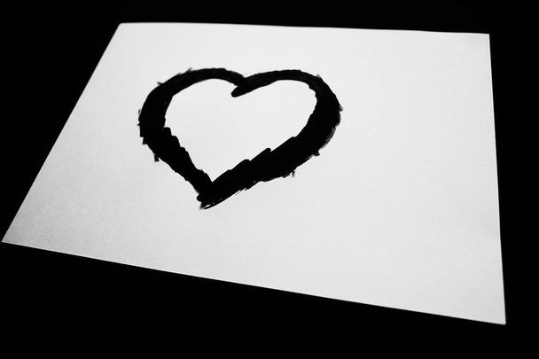 corazón negro, patrón, Fondo - Foto, Imagen