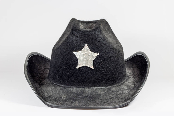 close-up tiro de cowboy chapéu preto isolado em branco
 - Foto, Imagem