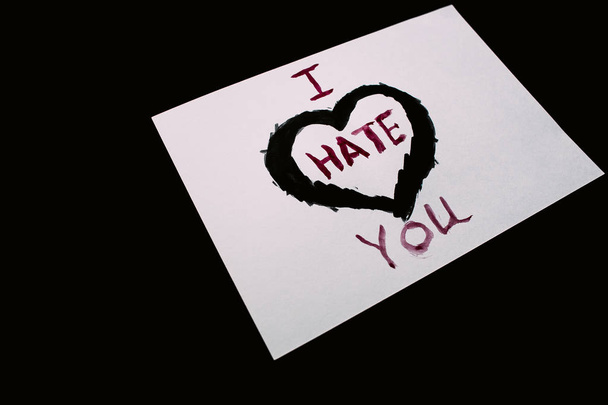 Pizarra con te odio
 - Foto, Imagen