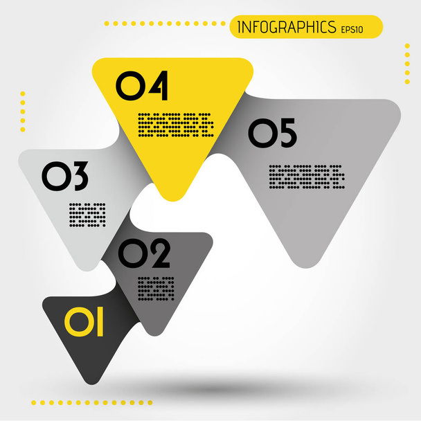 triángulos infográficos redondeados amarillos
 - Vector, Imagen