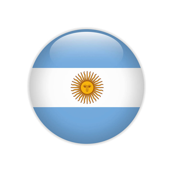 Argentina flag on button - Vector, Image