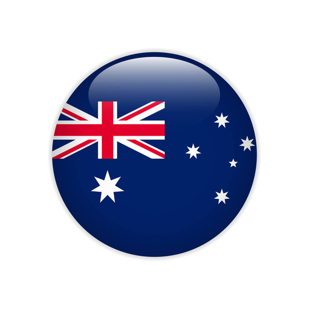 Bandera de Australia en botón
 - Vector, imagen