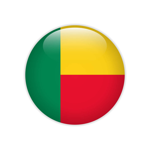 Benin-Fahne auf Knopf - Vektor, Bild