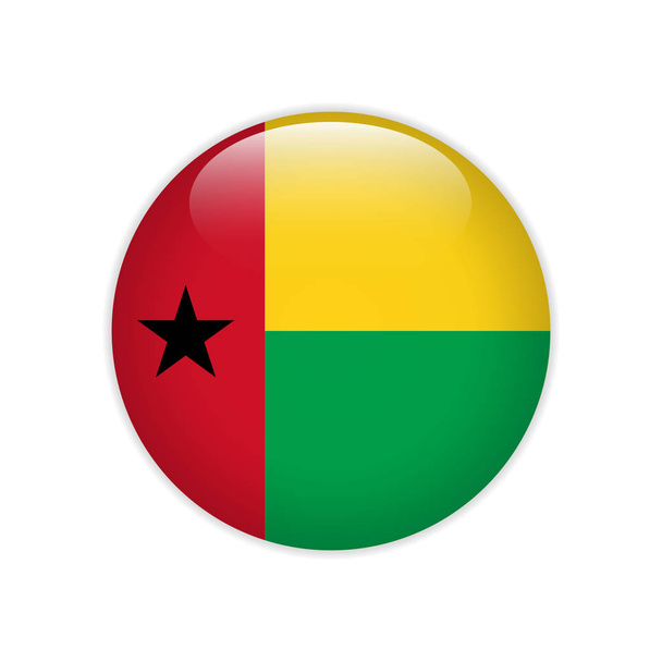 Vlag van Guinee-Bissau op knop - Vector, afbeelding