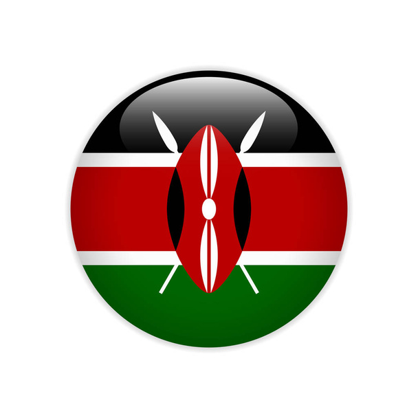 Bandeira Quênia no botão
 - Vetor, Imagem