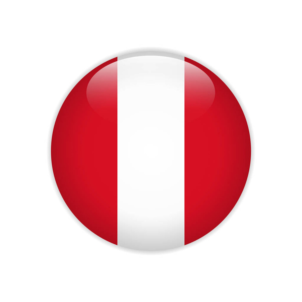 Σημαία του Περού στο κουμπί - Διάνυσμα, εικόνα
