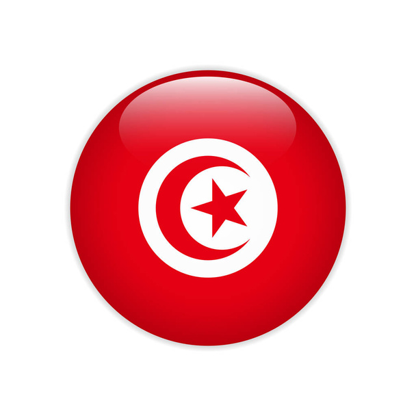 Flaga Tunezji na przycisk - Wektor, obraz